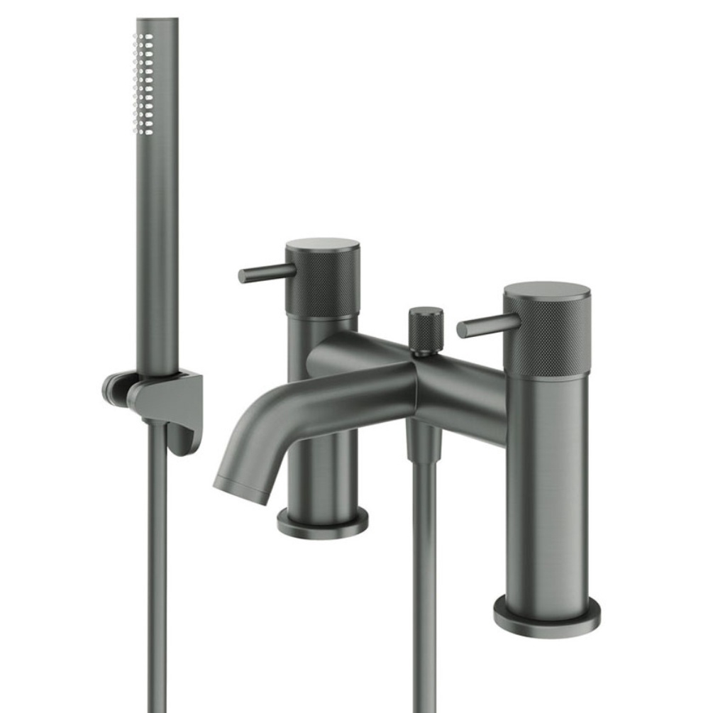 Product Cut out image of the Abacus Iso Pro Anthracite Deck Mounted Bath Shower Mixer